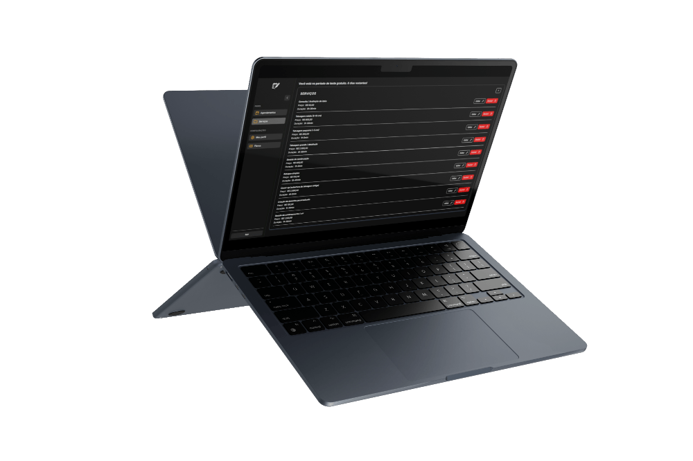 Dashboard do Inktime em um MacBook